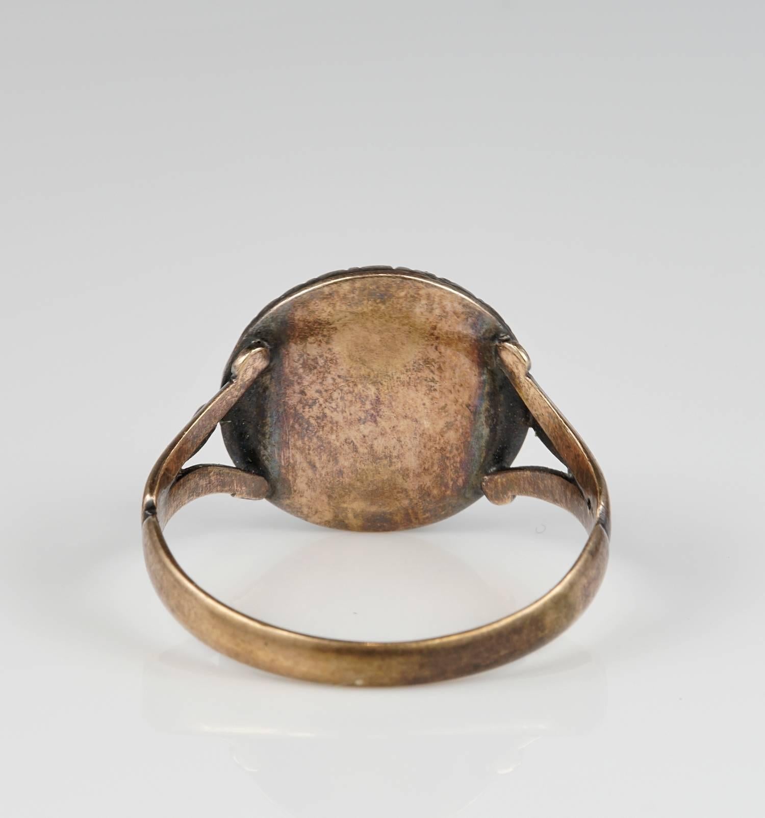 Georgian Antique Red Garnet Diamond Ring