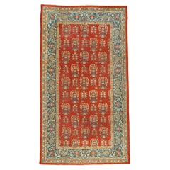 Antique Red Indian Agra Rug 