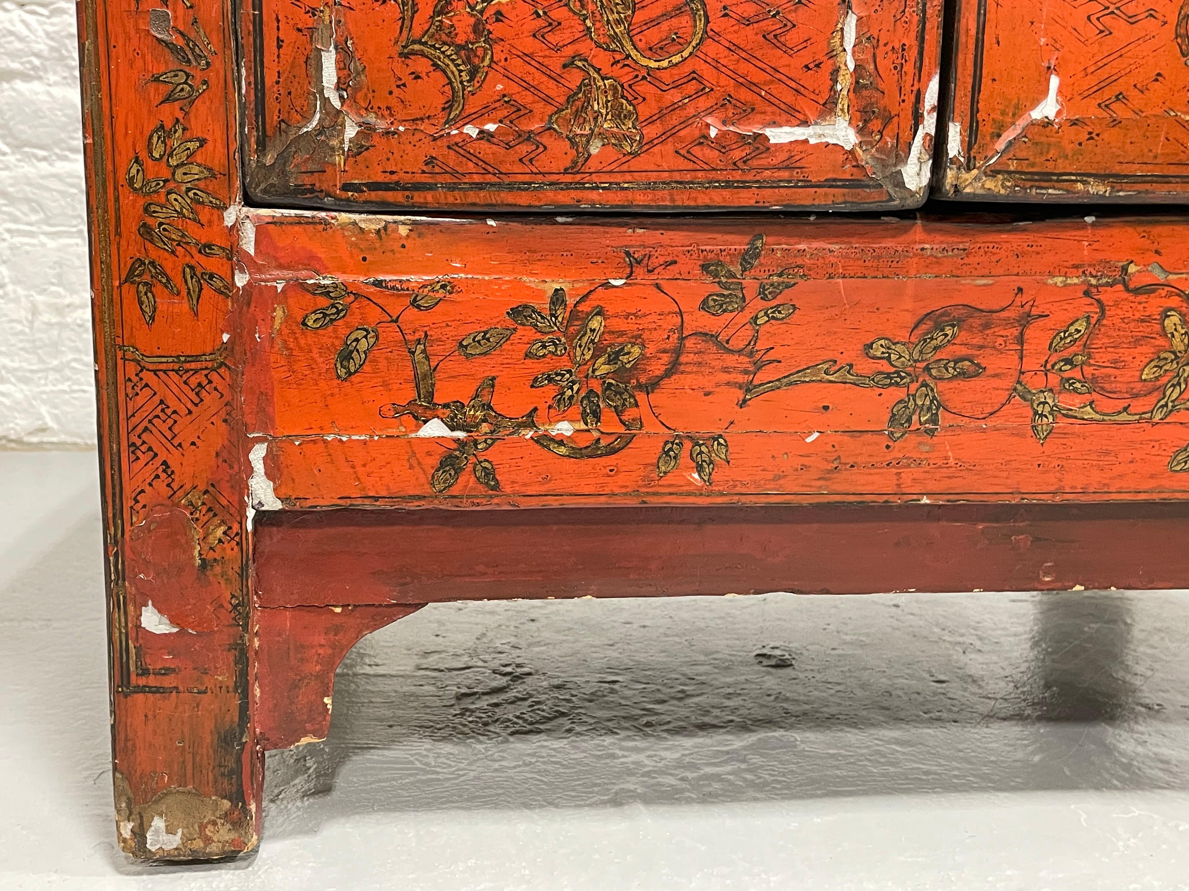 Antique Red Lacquer Chinese 