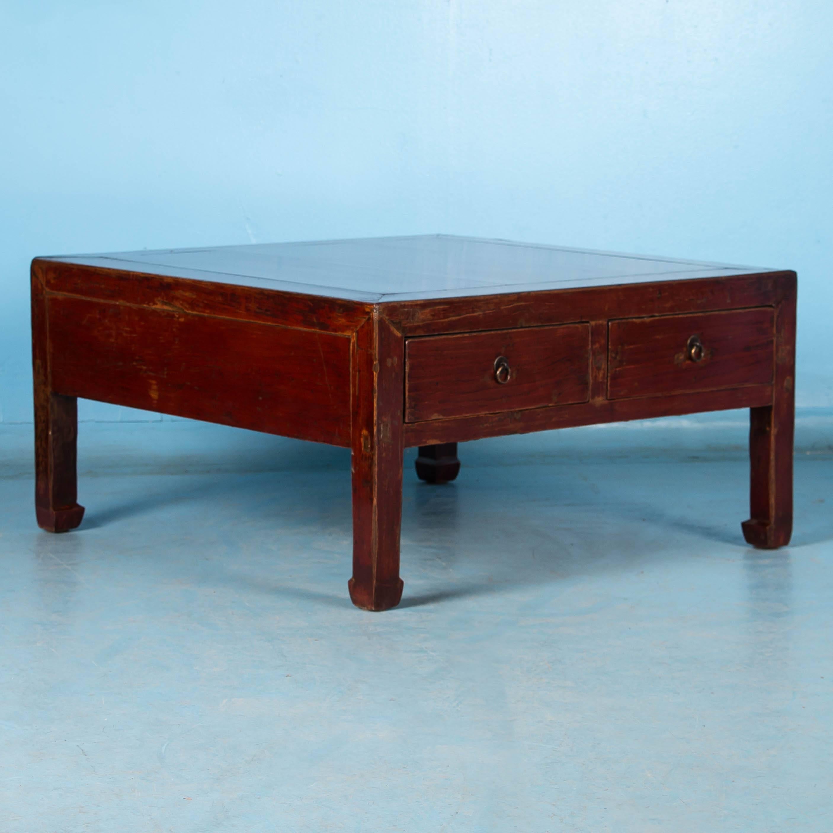 19th Century Antique Red Lacquered Chinese Coffee Table