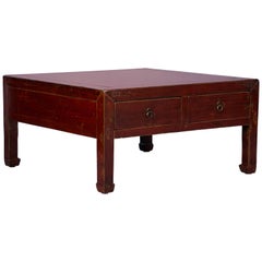 Antique Red Lacquered Chinese Coffee Table