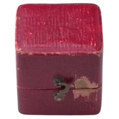 Antique Red Leather Ring Box by Jay & Turner Ltd - Early 20th Century