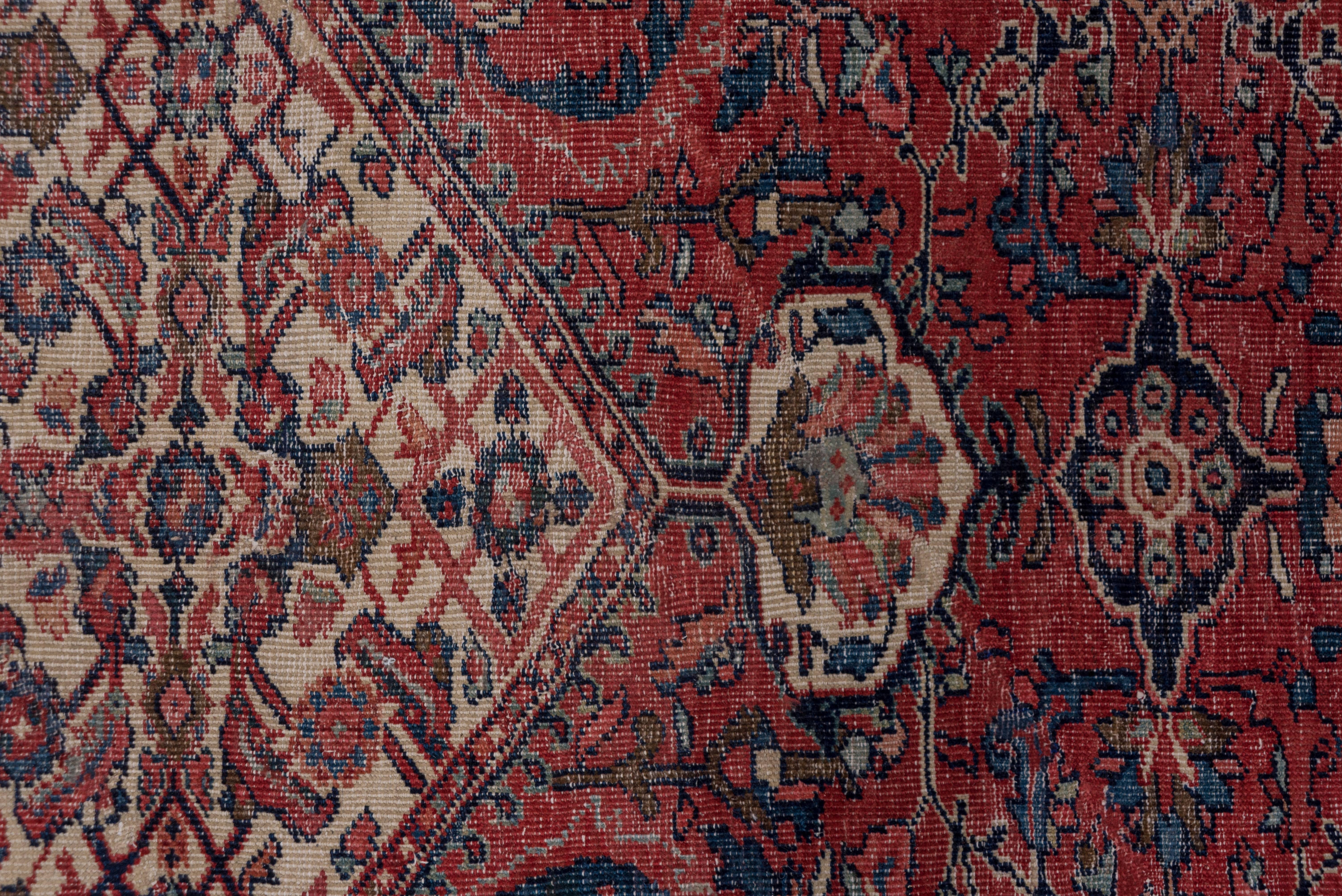 Early 20th Century Antique Red Mahal Rug For Sale