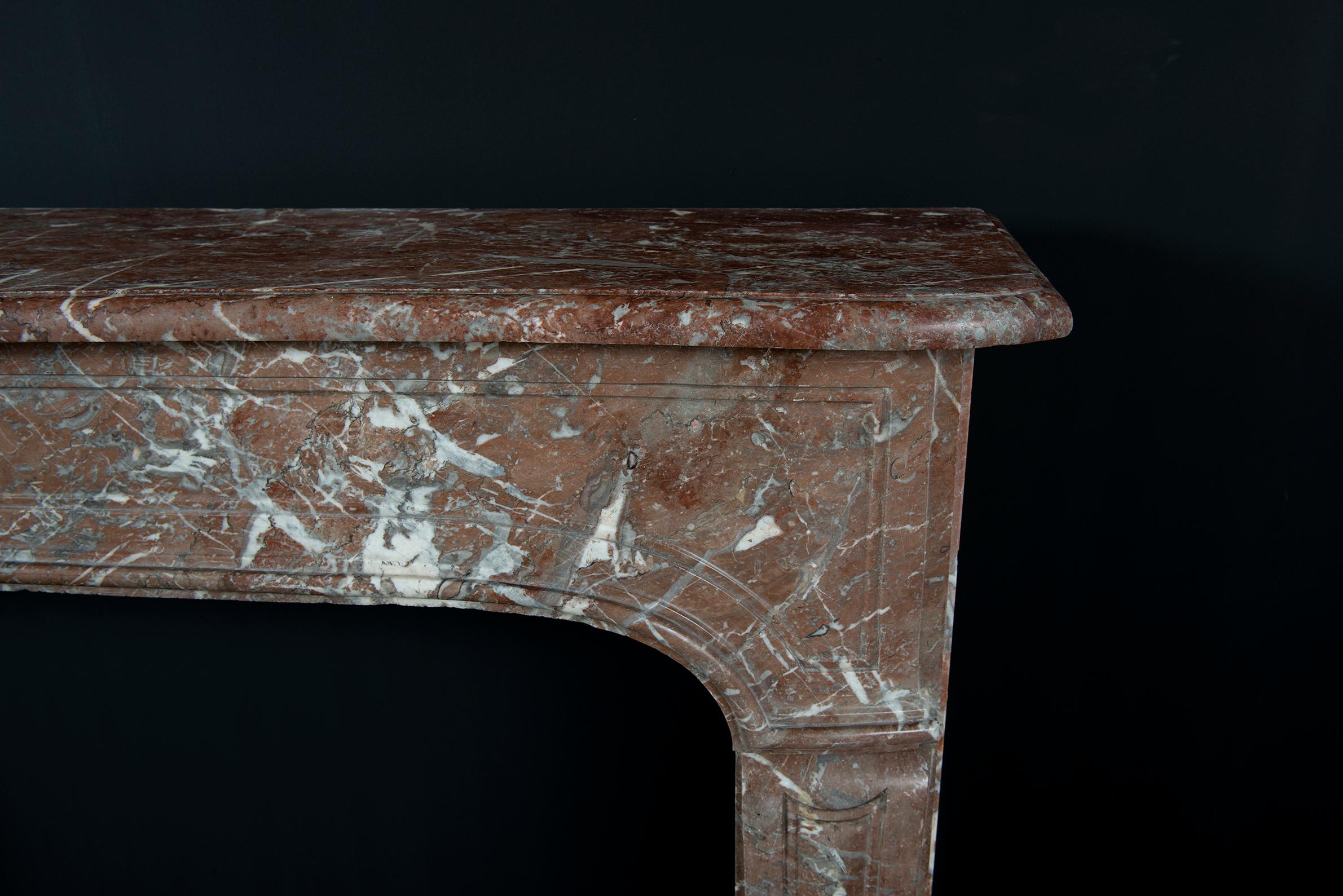 Antique Red Marble Fireplace For Sale 5