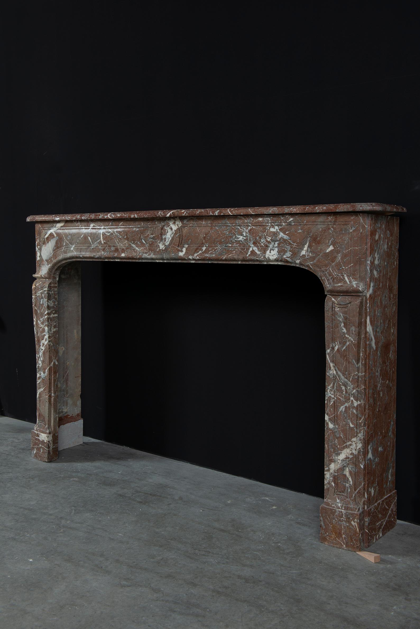 Antique Red Marble Fireplace For Sale 1