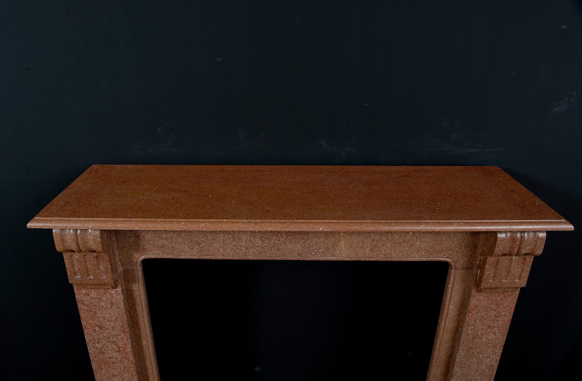 Antique Red Marble Fireplace Mantel For Sale 10