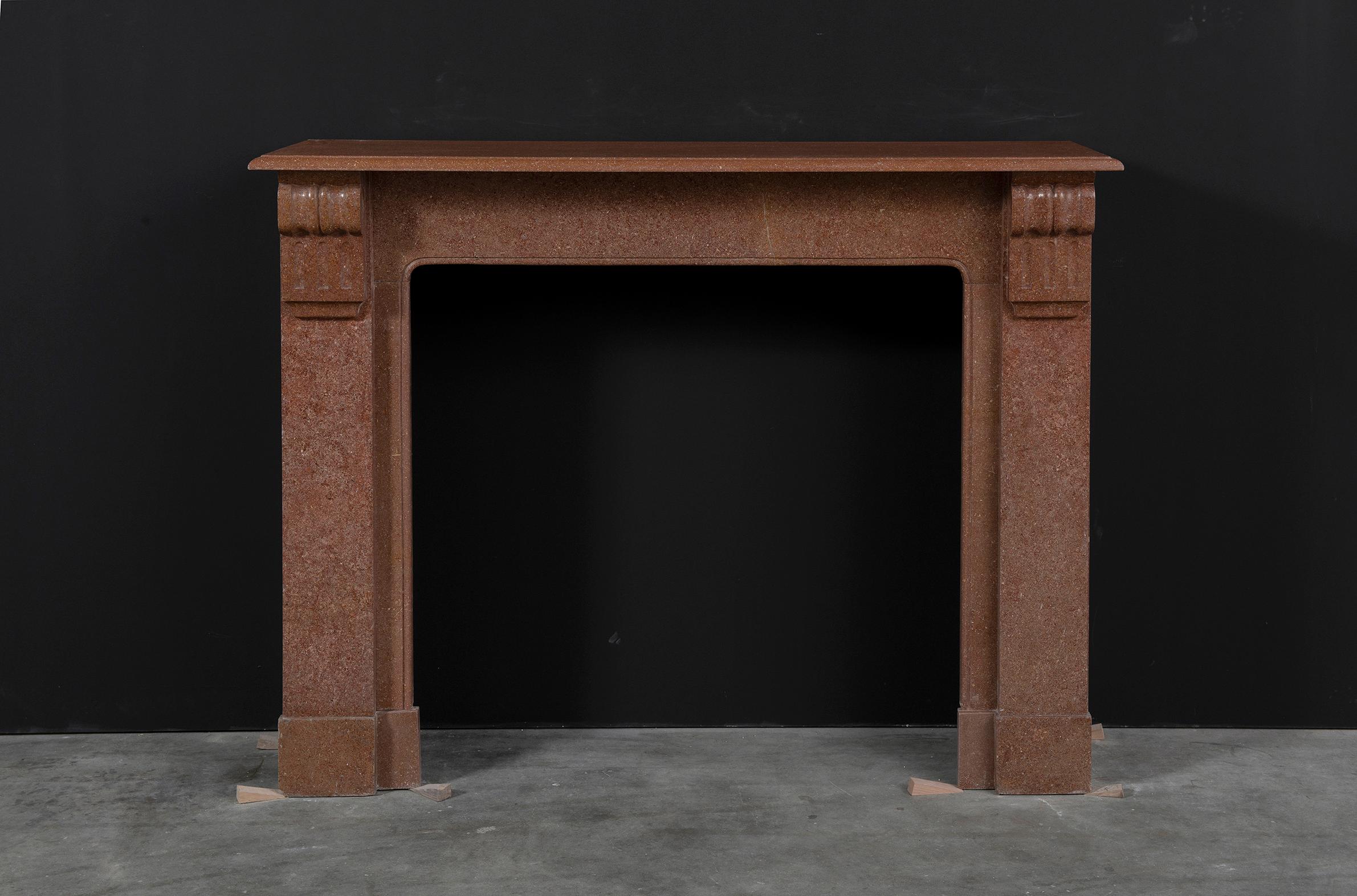 Louis Philippe Antique Red Marble Fireplace Mantel For Sale