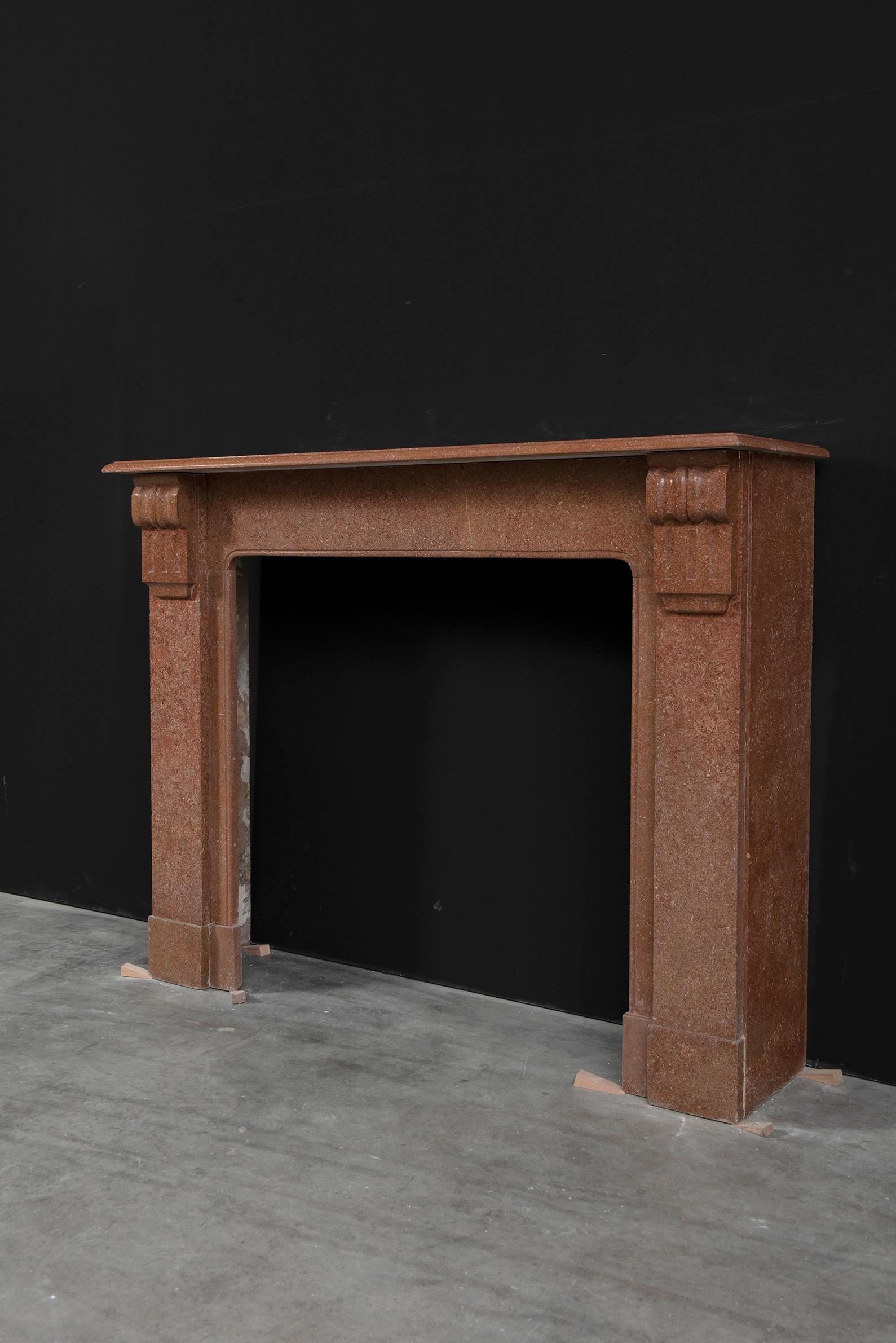 Antique Red Marble Fireplace Mantel For Sale 1
