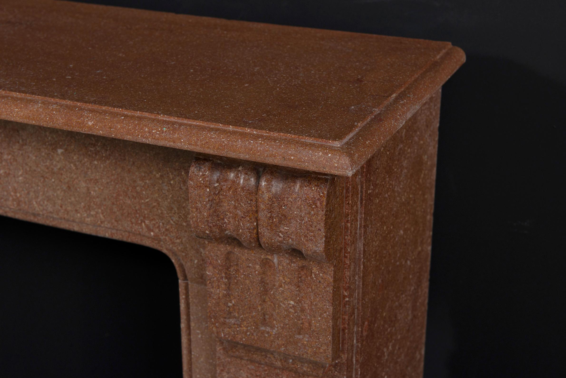 Antique Red Marble Fireplace Mantel For Sale 3