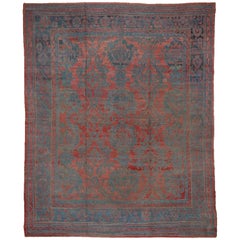 Antique Red Oushak Carpet, circa 1920s
