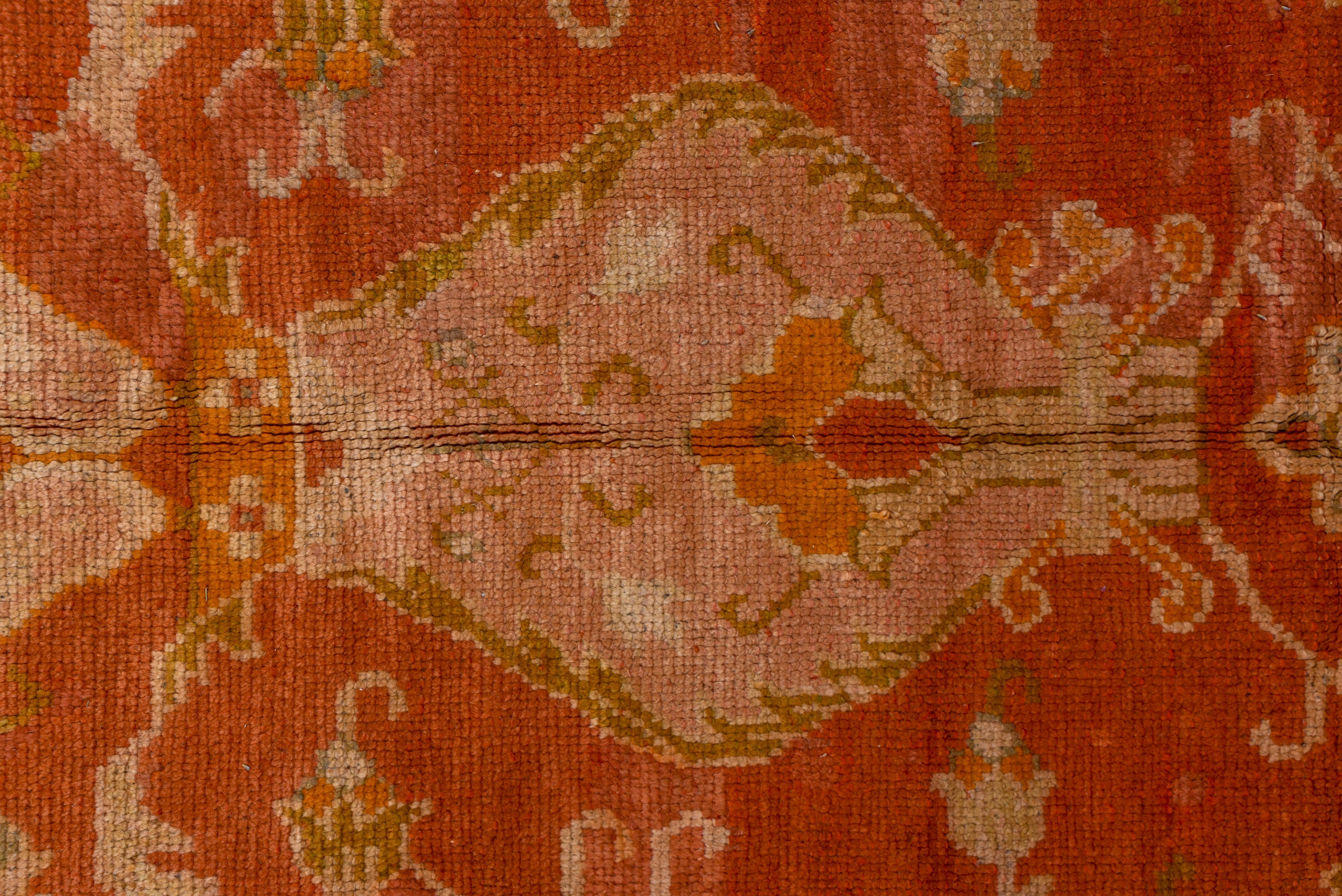 Wool Antique Red Oushak Large Carpet, circa 1910s For Sale