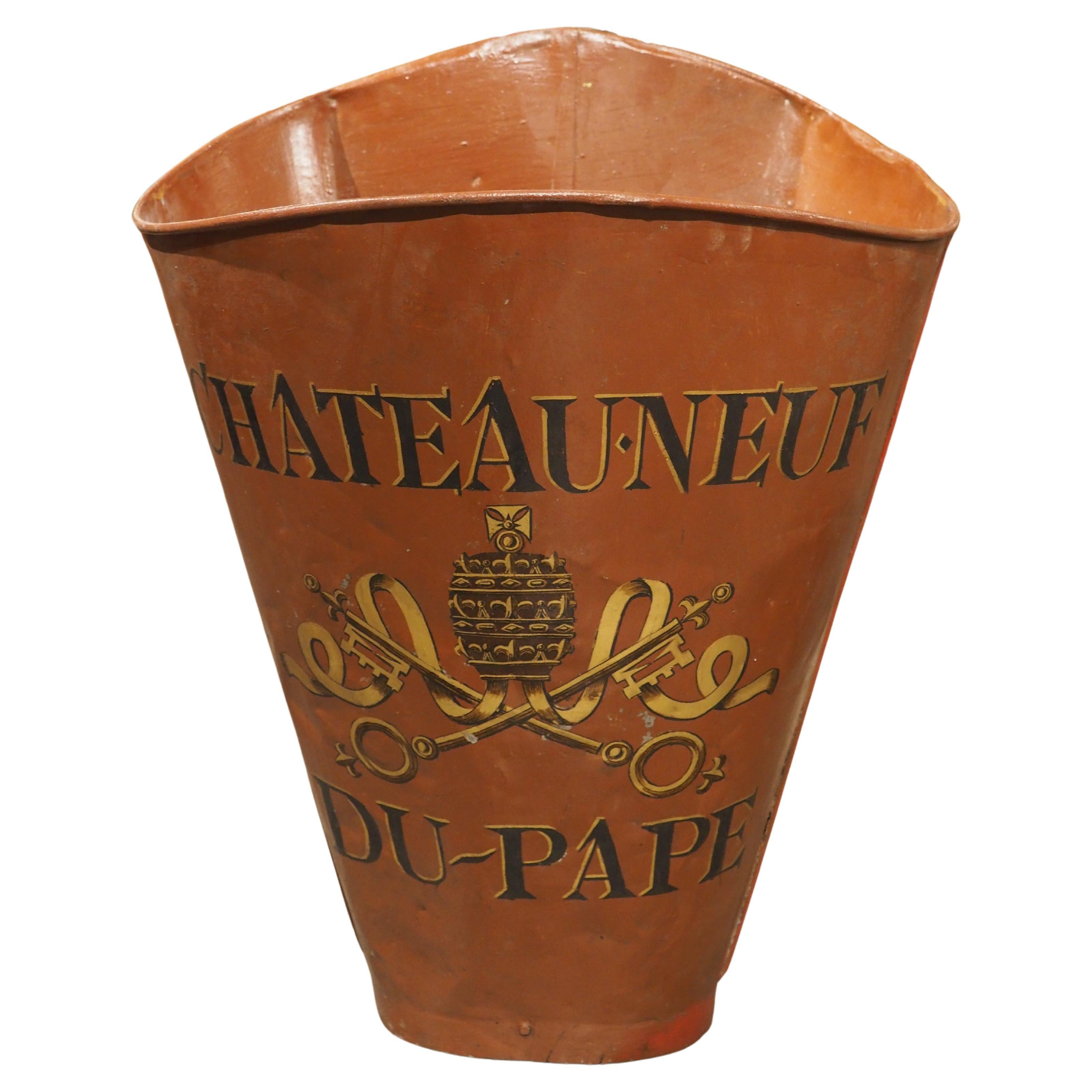 Antique Red Painted French Wine Hotte from the Haute-Garonne