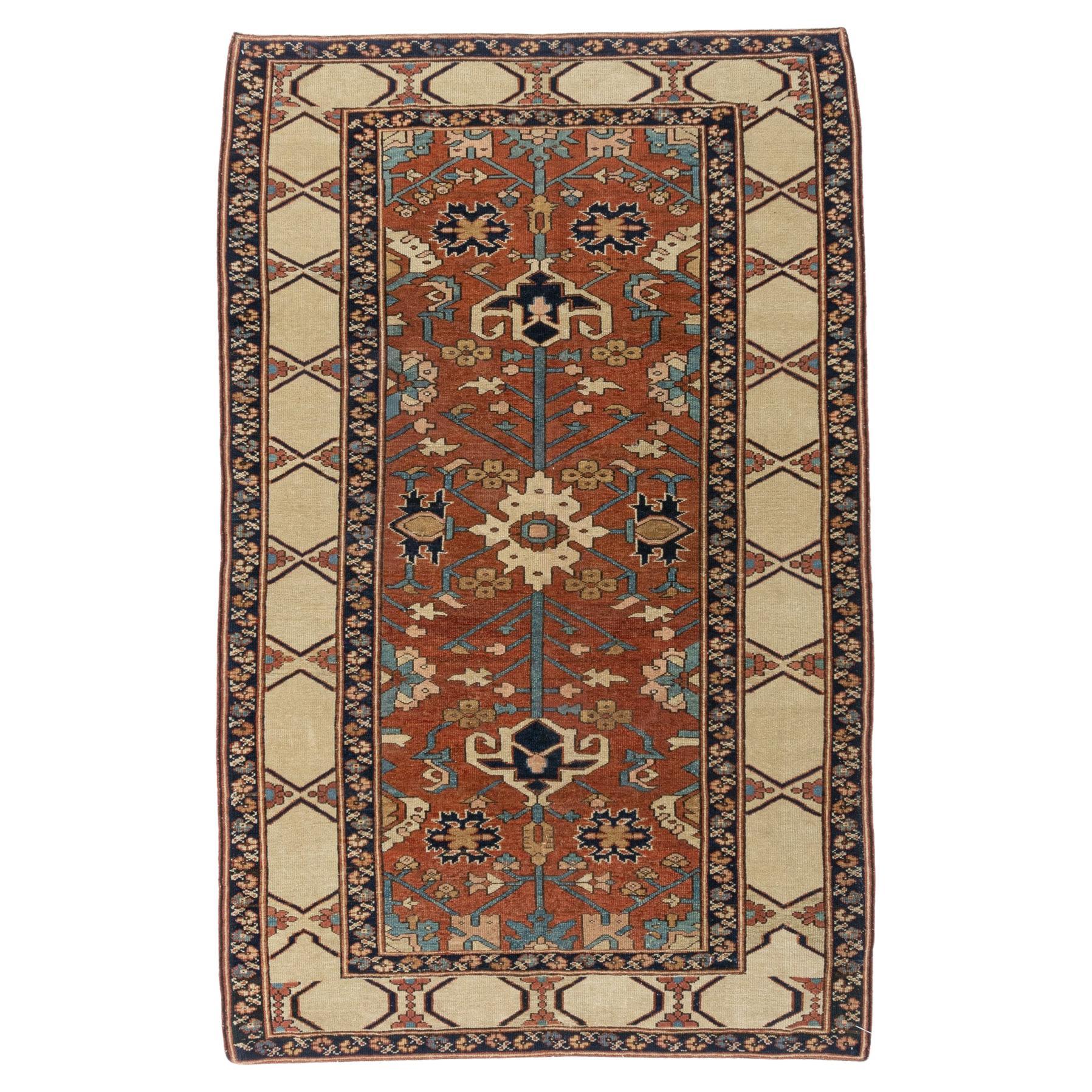Antique Red Persian Bakshaish Rug 4'8 x 7'4