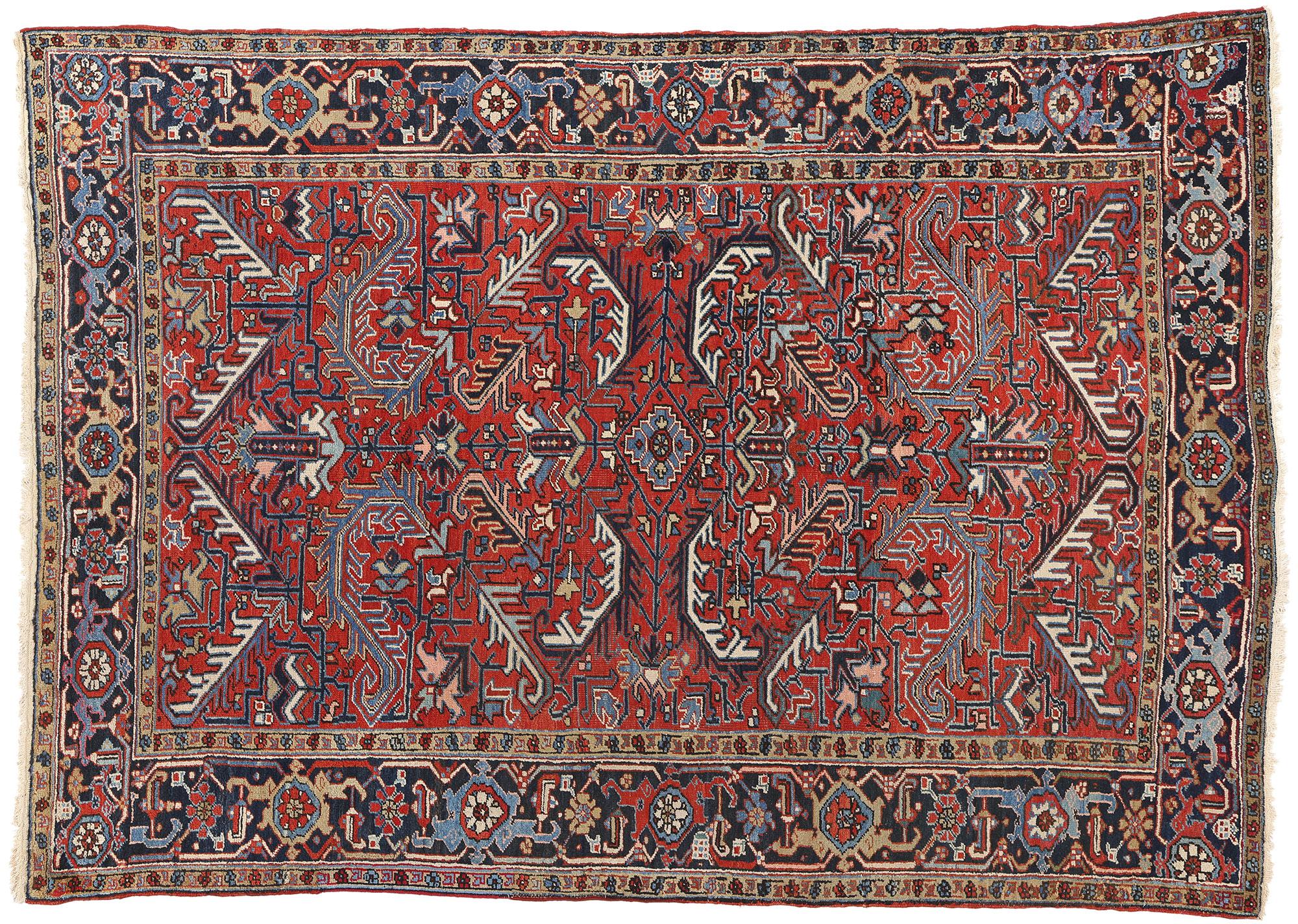 1920's Persian Dragon Heriz Carpet with Modern Style For Sale 3