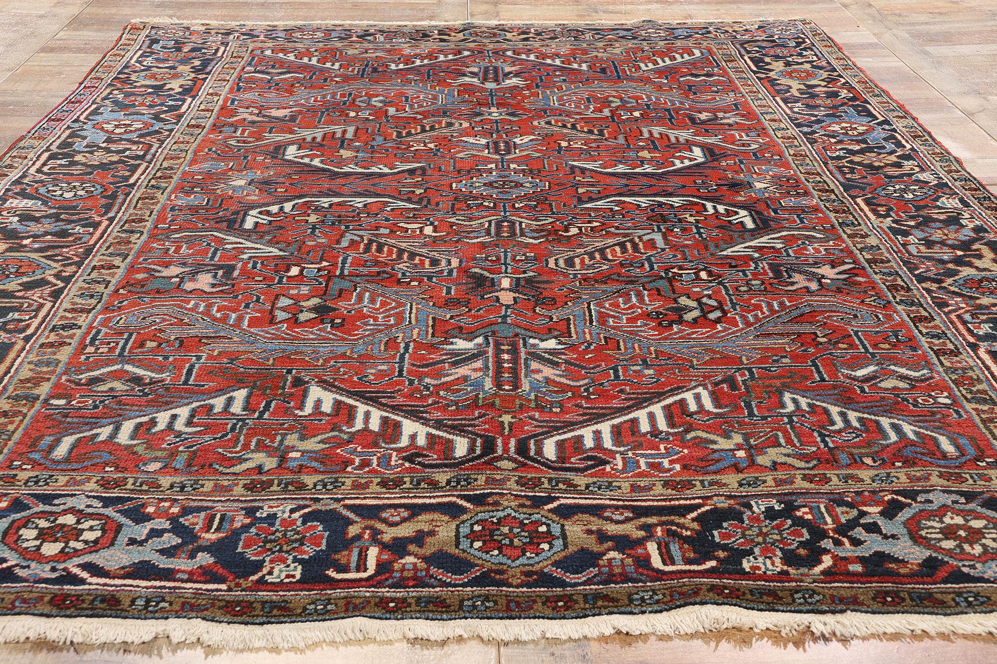 1920's Persian Dragon Heriz Carpet with Modern Style For Sale 1