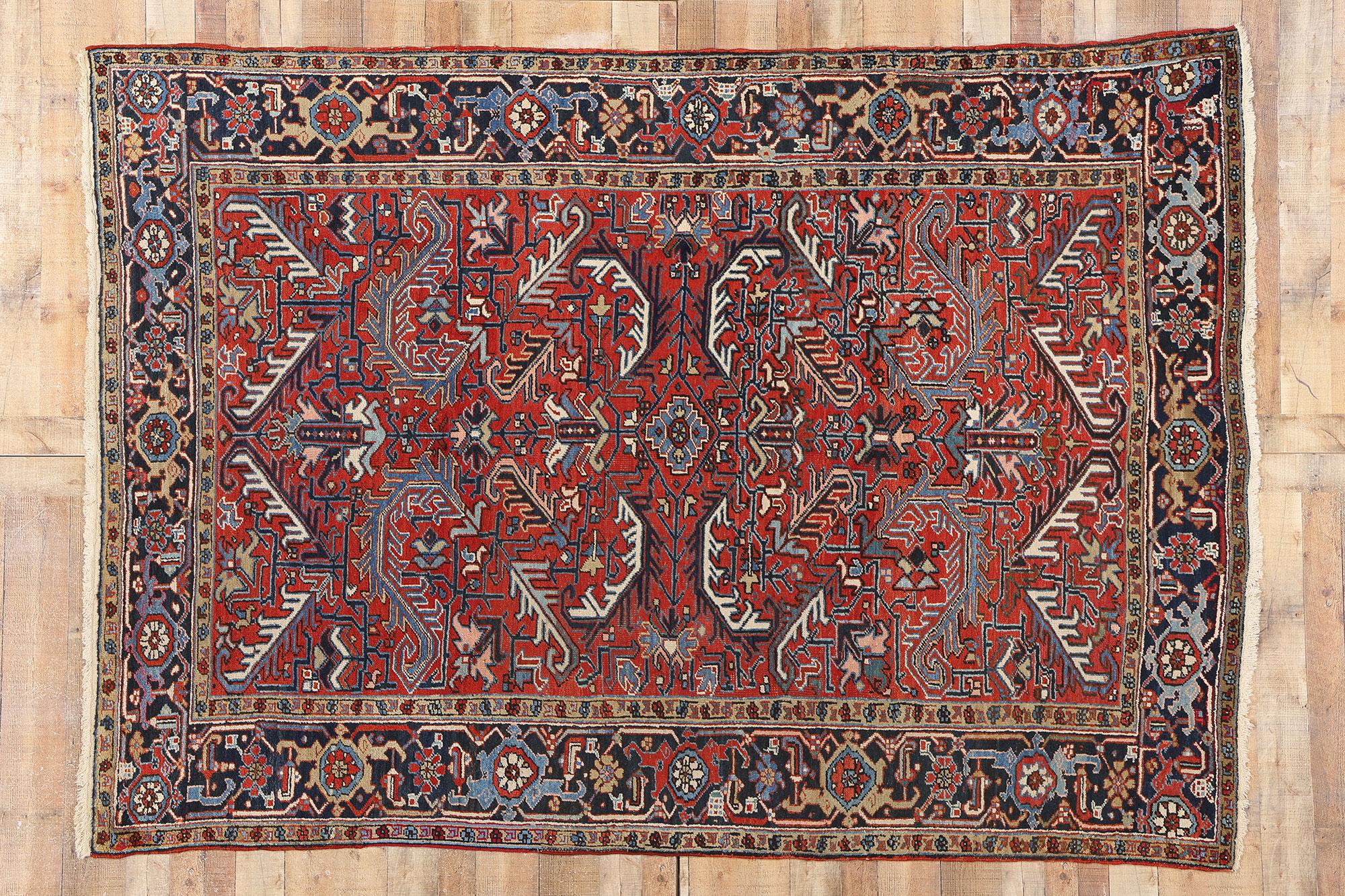 1920's Persian Dragon Heriz Carpet with Modern Style For Sale 2