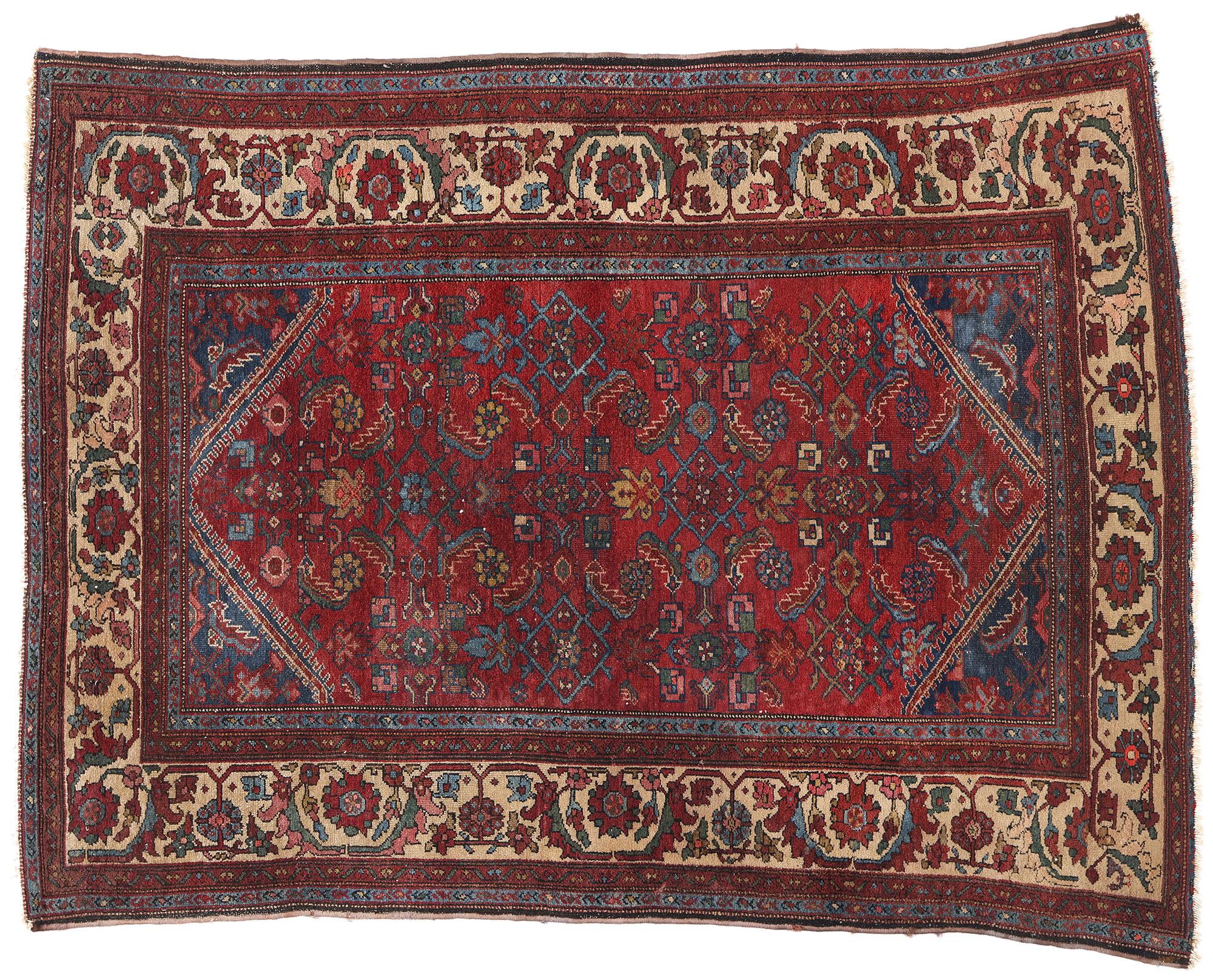 Antiker roter persischer Lilihan-Teppich im Angebot 2
