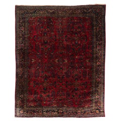 Antique Red Persian Lilihan Carpet