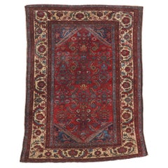 Antique Red Persian Lilihan Carpet