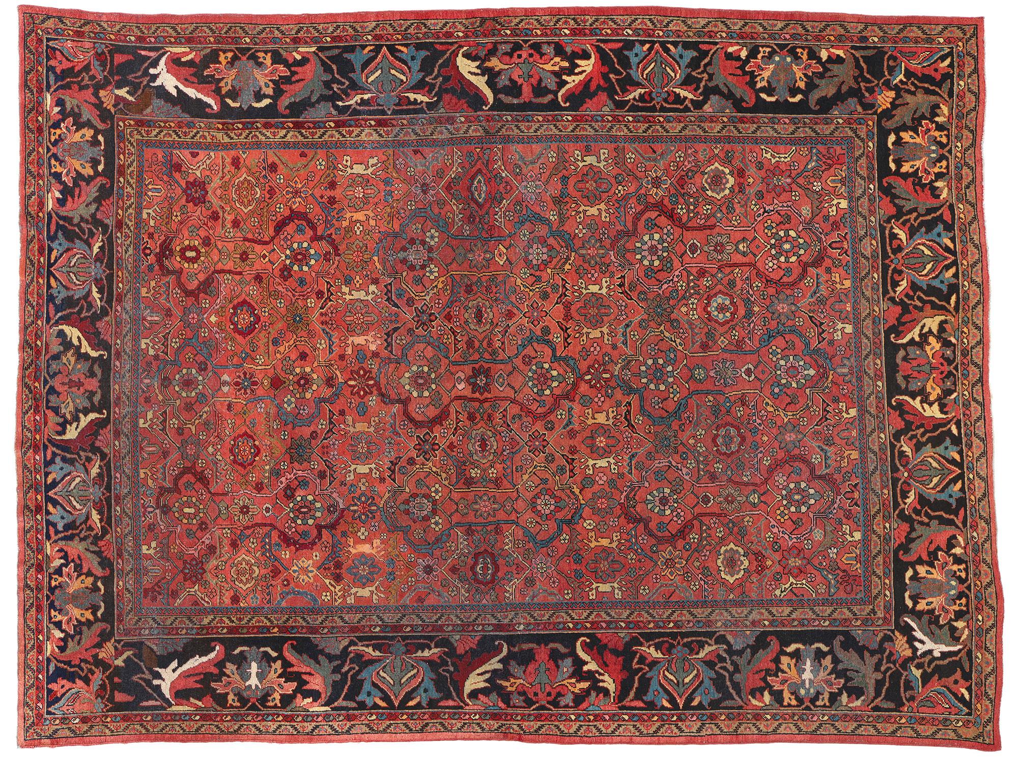 Antiker roter persischer Mahal-Teppich, 08'10 x 11'08 im Angebot 2