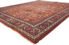 Antiker roter persischer Mahal-Teppich aus Persien, 10'09 x 13'11