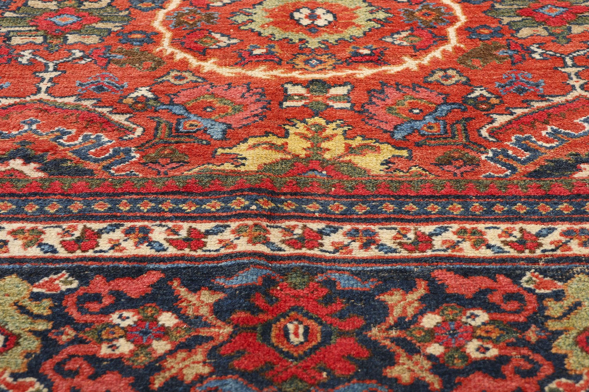 Antiker roter persischer Mahal-Teppich aus Persien, 10'09 x 13'11 (Handgeknüpft) im Angebot