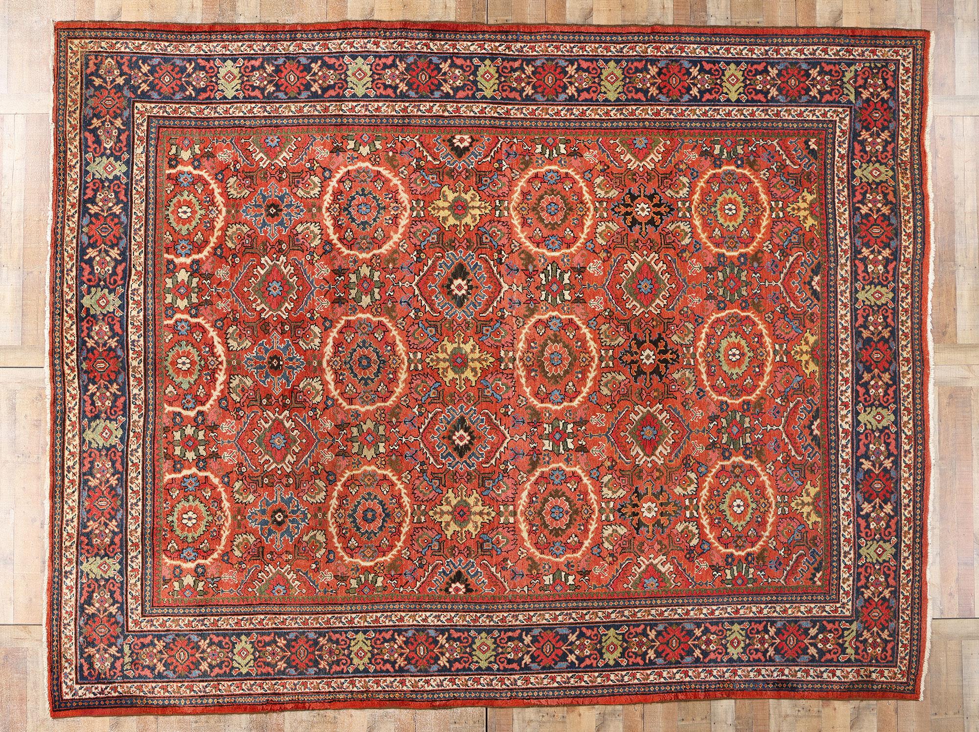 Antiker roter persischer Mahal-Teppich aus Persien, 10'09 x 13'11 im Angebot 1