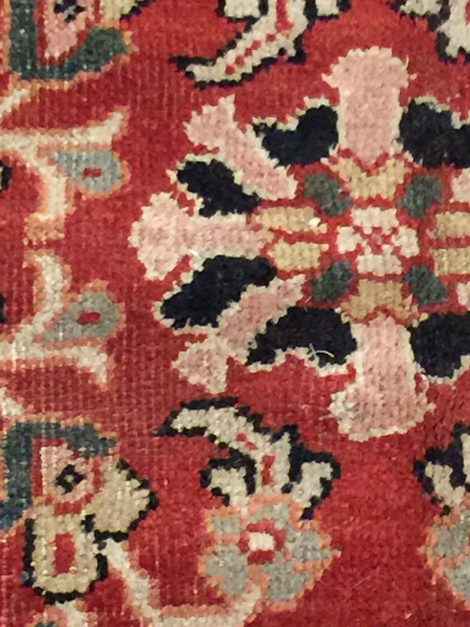 Wool Antique Red Persian Mahal Rug 8'11 X 11'8 For Sale