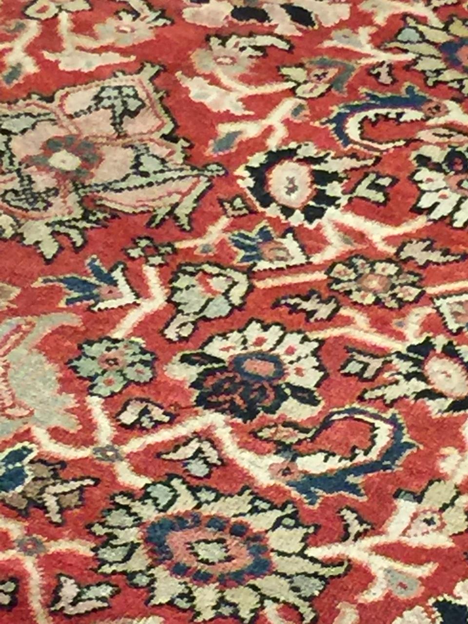 Antique Red Persian Mahal Rug 8'11 X 11'8 For Sale 1