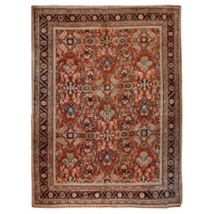 Antique Red Persian Mahal Rug 8'11 X 11'8