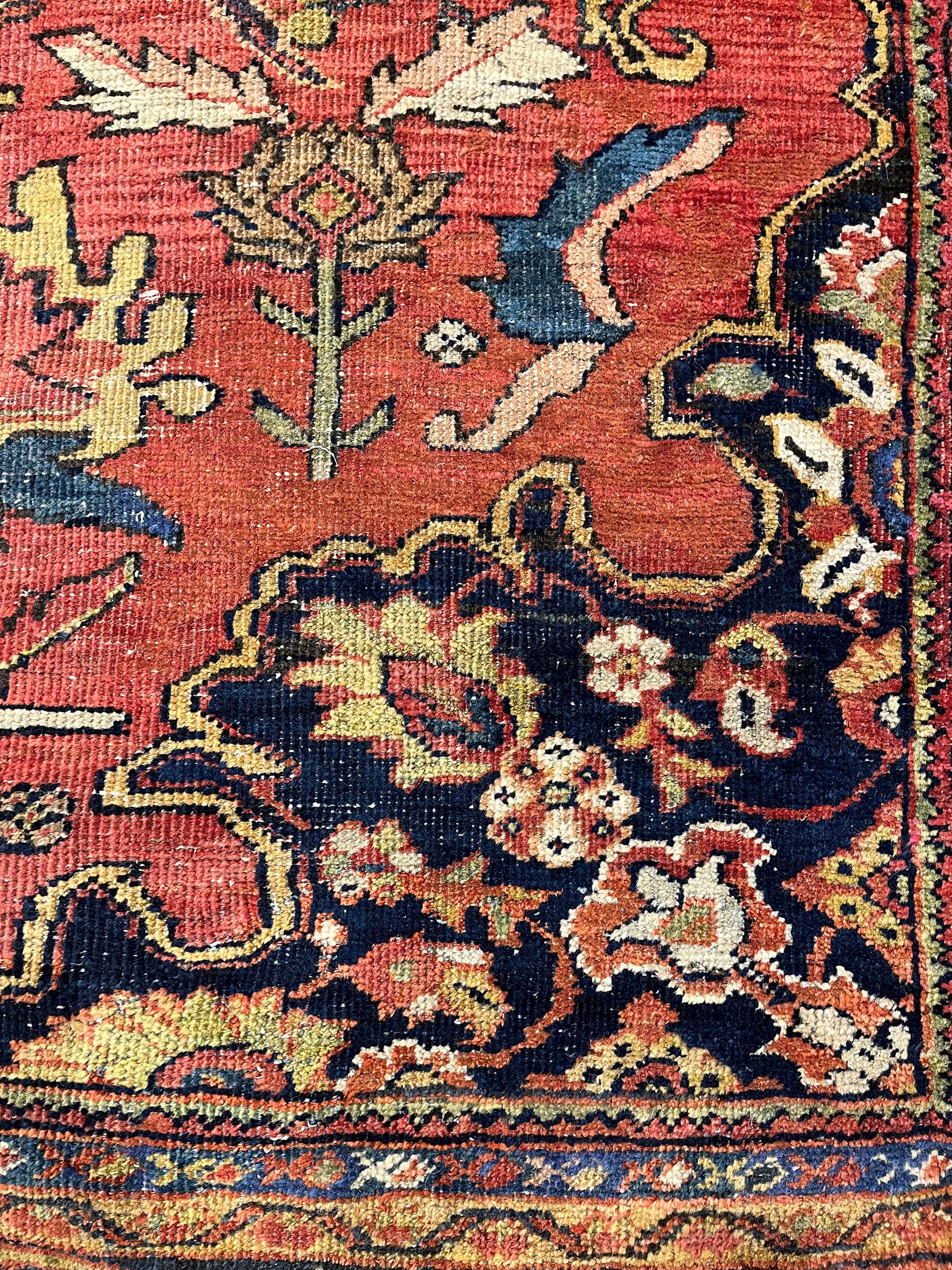 Antiker roter persischer Mahal-Teppich, 9'2 x 12'8 (Sultanabad) im Angebot