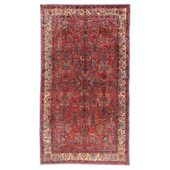 Antique Red Persian Sarouk Rug with Traditional Style