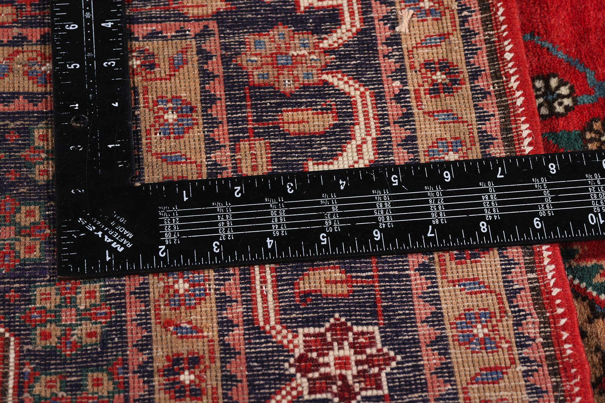Wool Antique Red Persian Senneh Rug with Modern Style For Sale