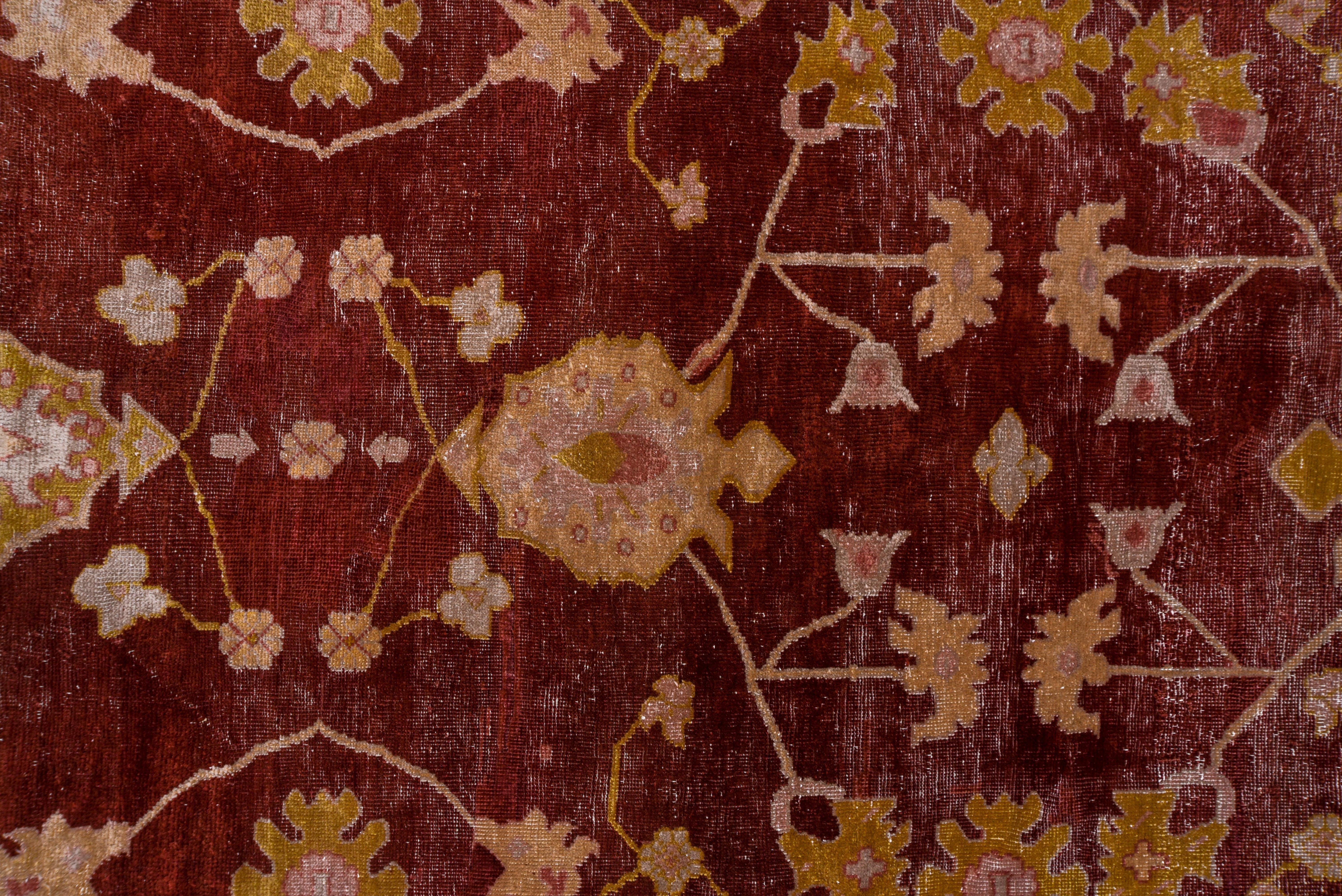Hand-Knotted Antique Red Persian Sultanabad Mansion Carpet, circa 1910s For Sale