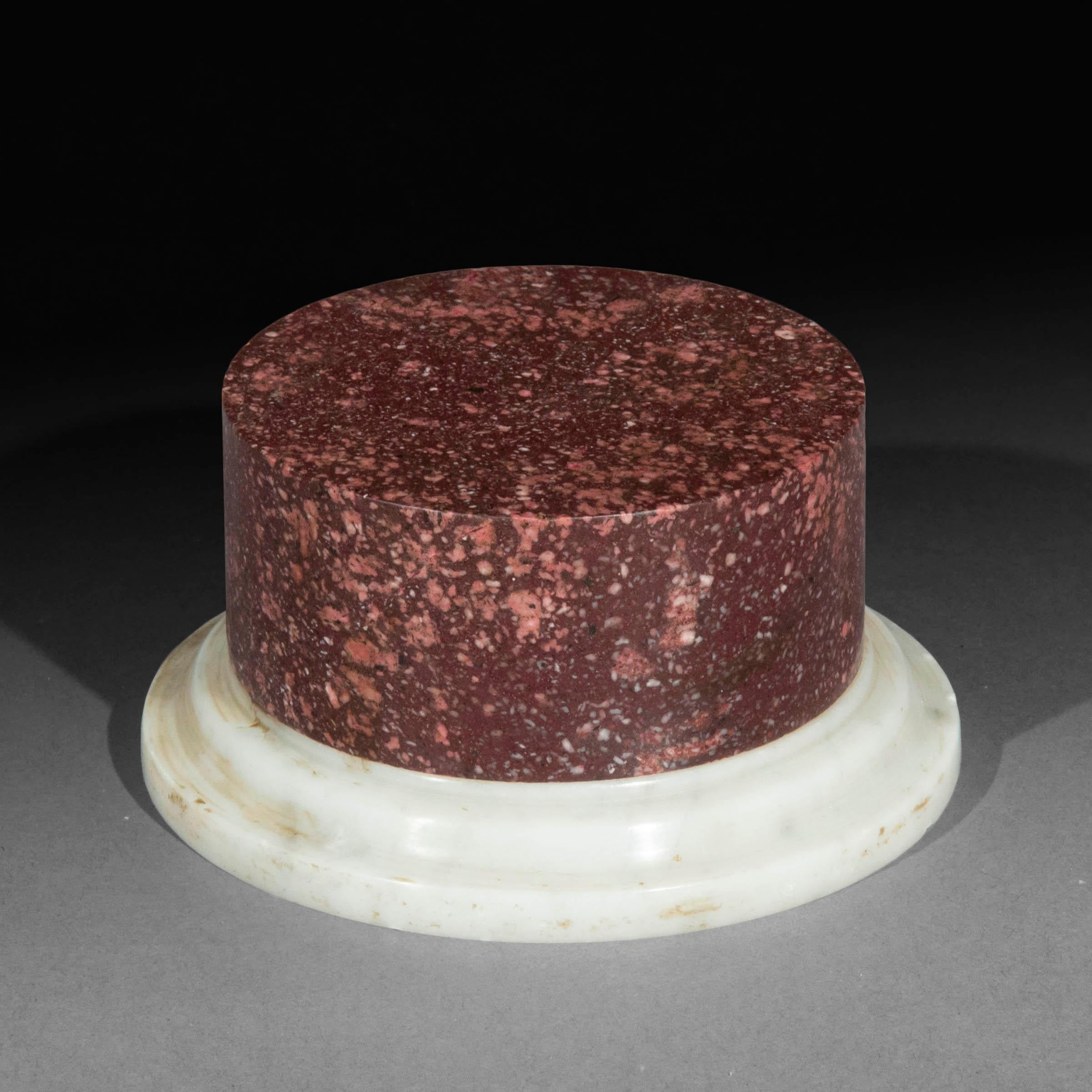 Italian Antique Red Porphyry Column Socle, Egyptian or Roman Imperial Porphyry