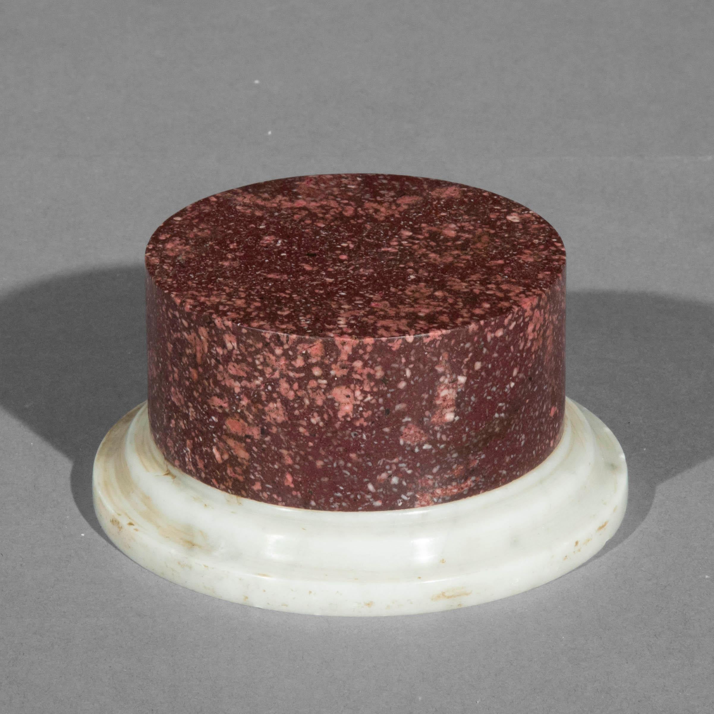 Antique Red Porphyry Column Socle, Egyptian or Roman Imperial Porphyry In Good Condition In Richmond, London