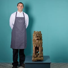 Antique Red Sandstone Lion Statue