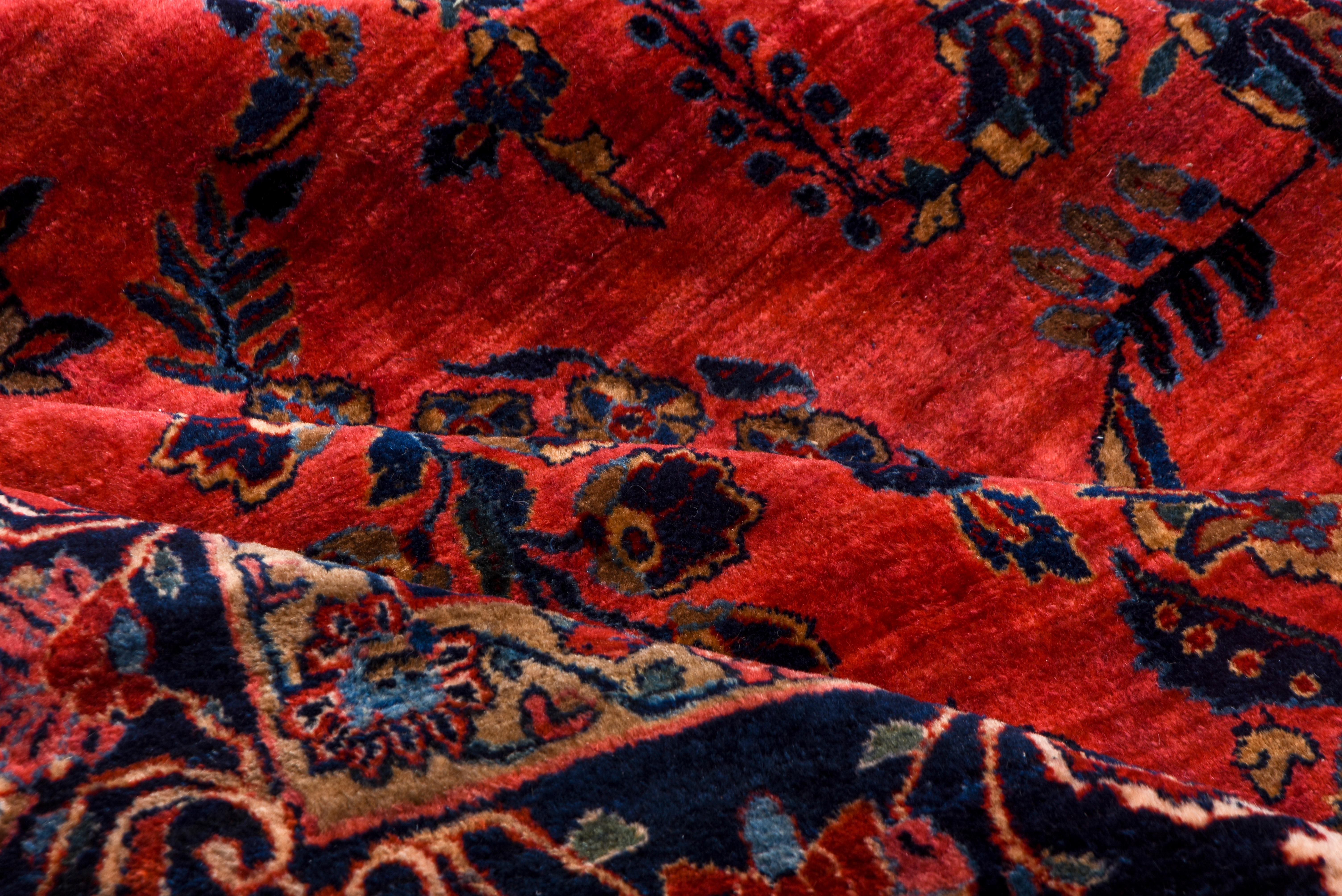 Persian Antique Red Sarouk Carpet, Excellent Condition For Sale