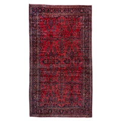 Used Red Sarouk Carpet, Excellent Condition