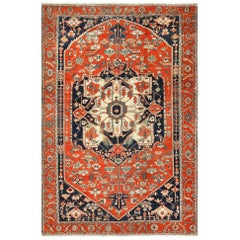 Antique Red Serapi Persian Rug. Size: 9 ft 8 in x 14 ft