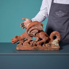 Antique Red Terracotta Dragon Statue