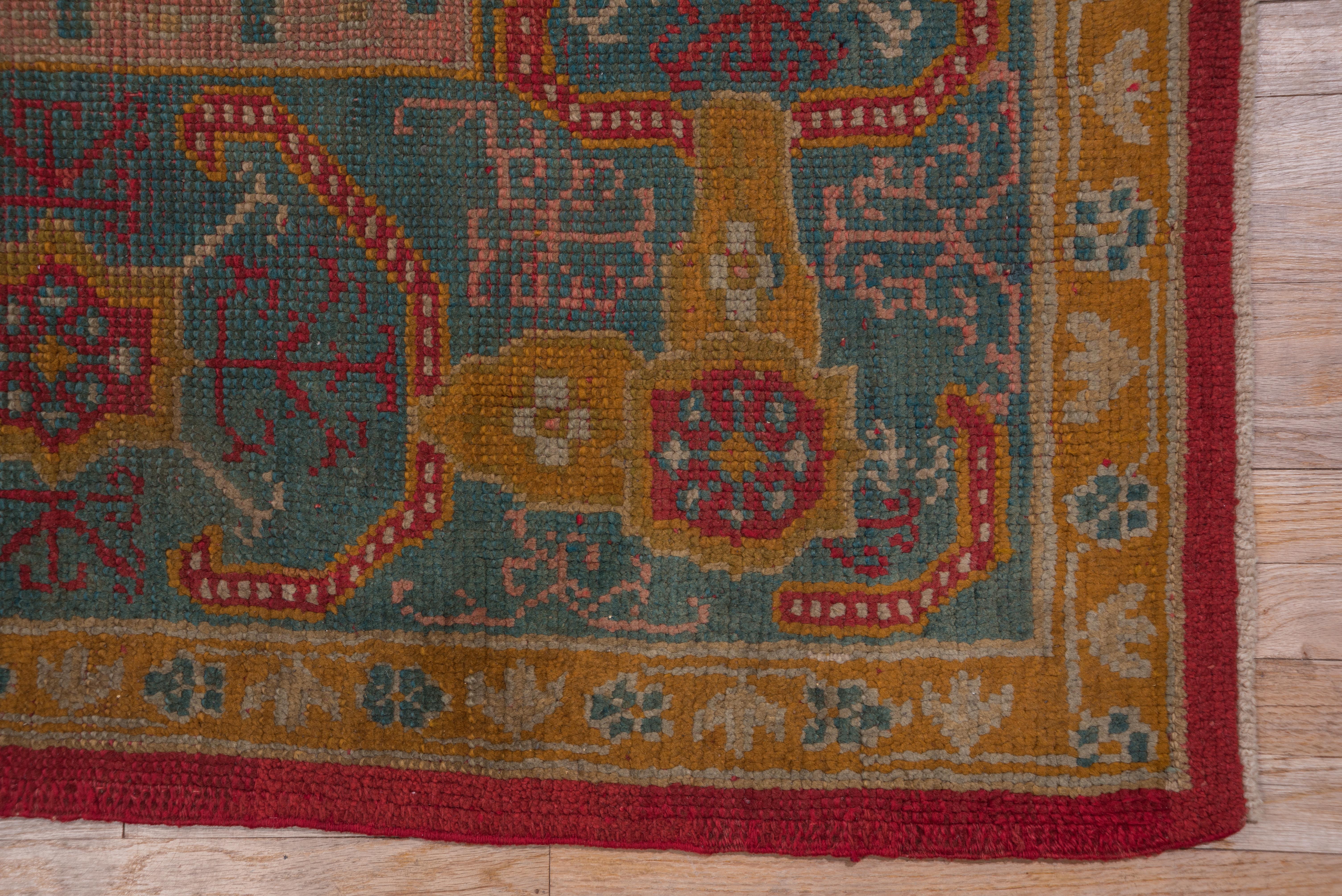 Antiker roter türkischer Oushak-Teppich (Frühes 20. Jahrhundert) im Angebot