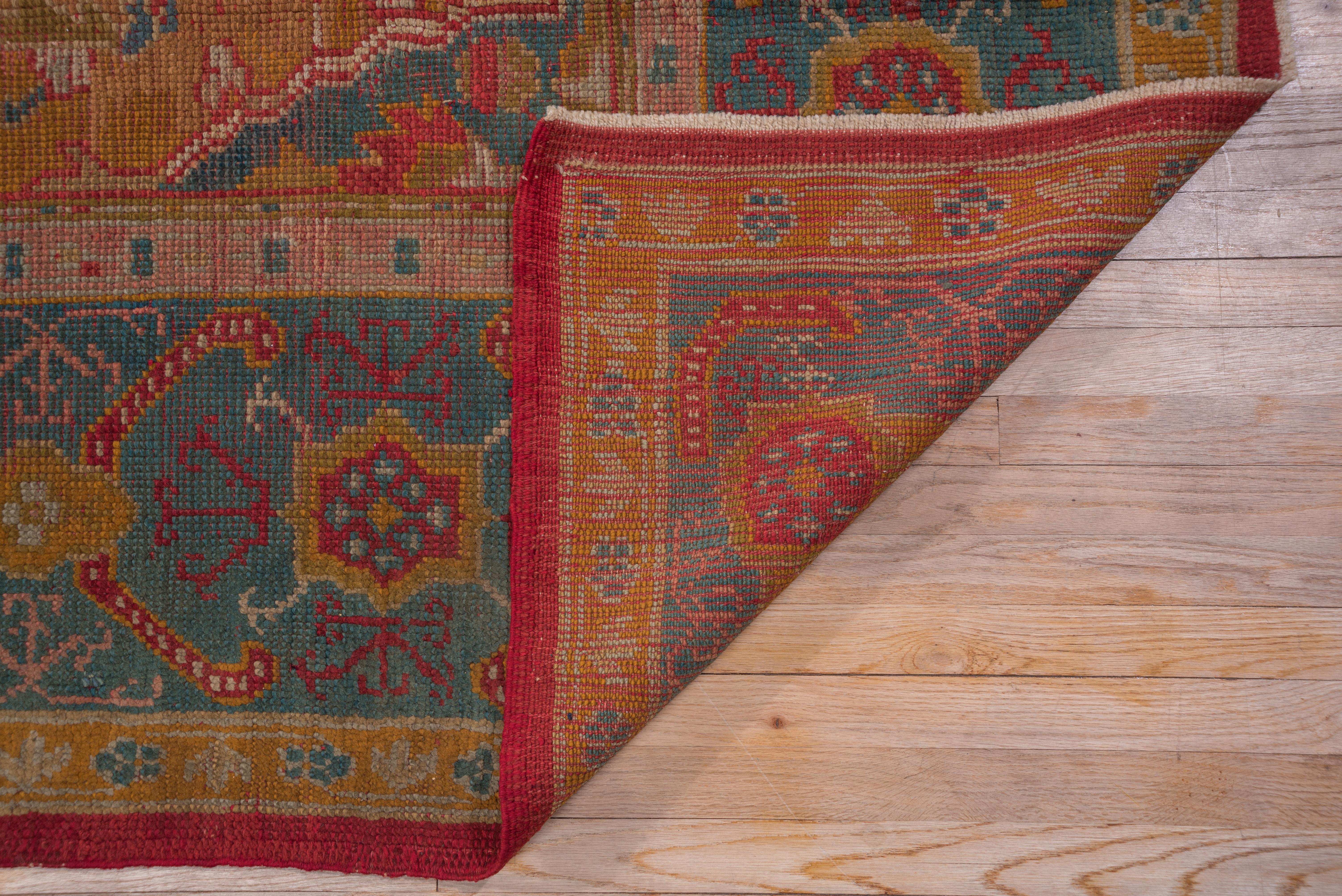 Antiker roter türkischer Oushak-Teppich (Wolle) im Angebot
