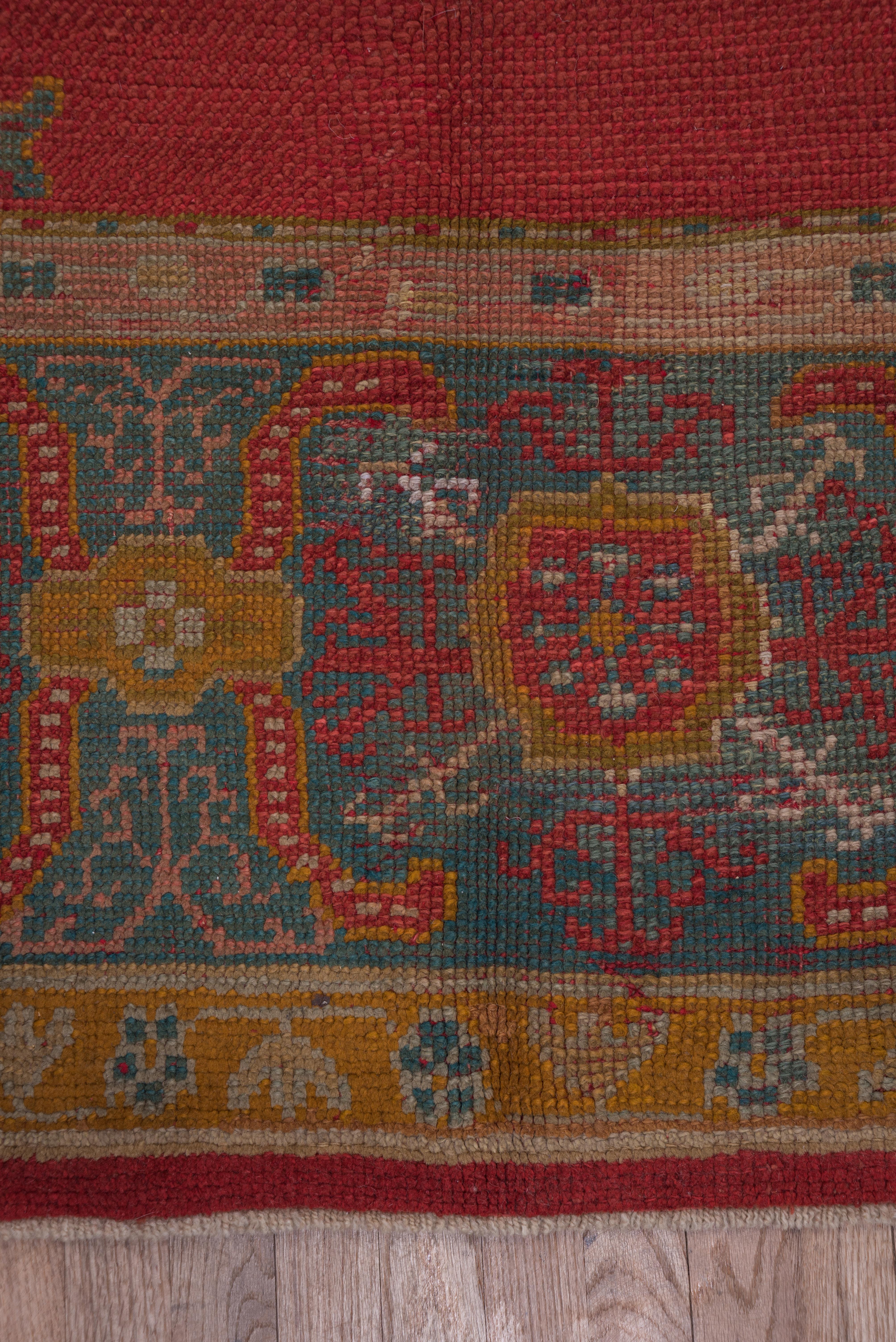 Antique Red Turkish Oushak Carpet For Sale 2