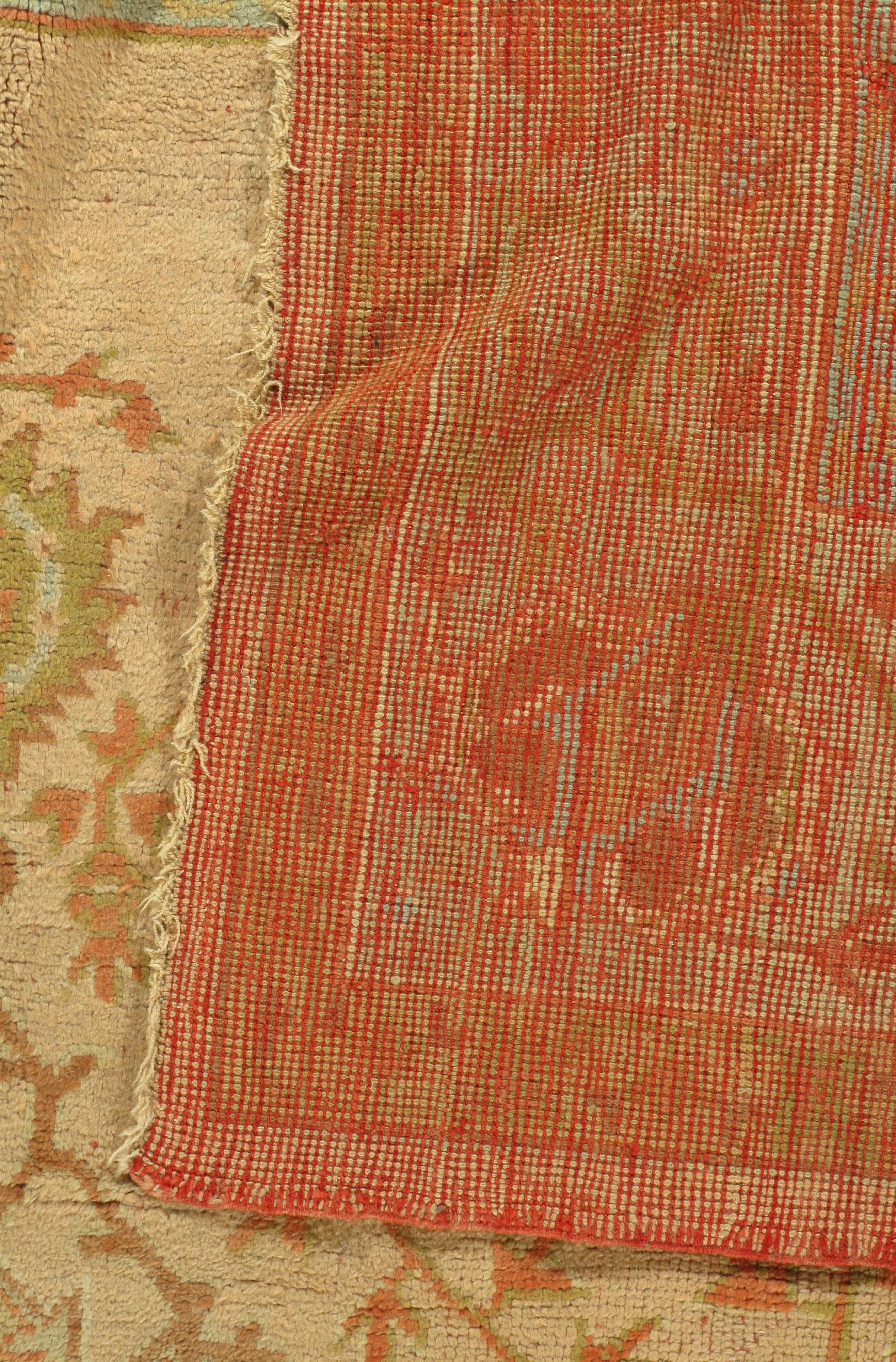 Antiker roter türkischer Oushak-Teppich 10' x 12'6 (Handgewebt) im Angebot