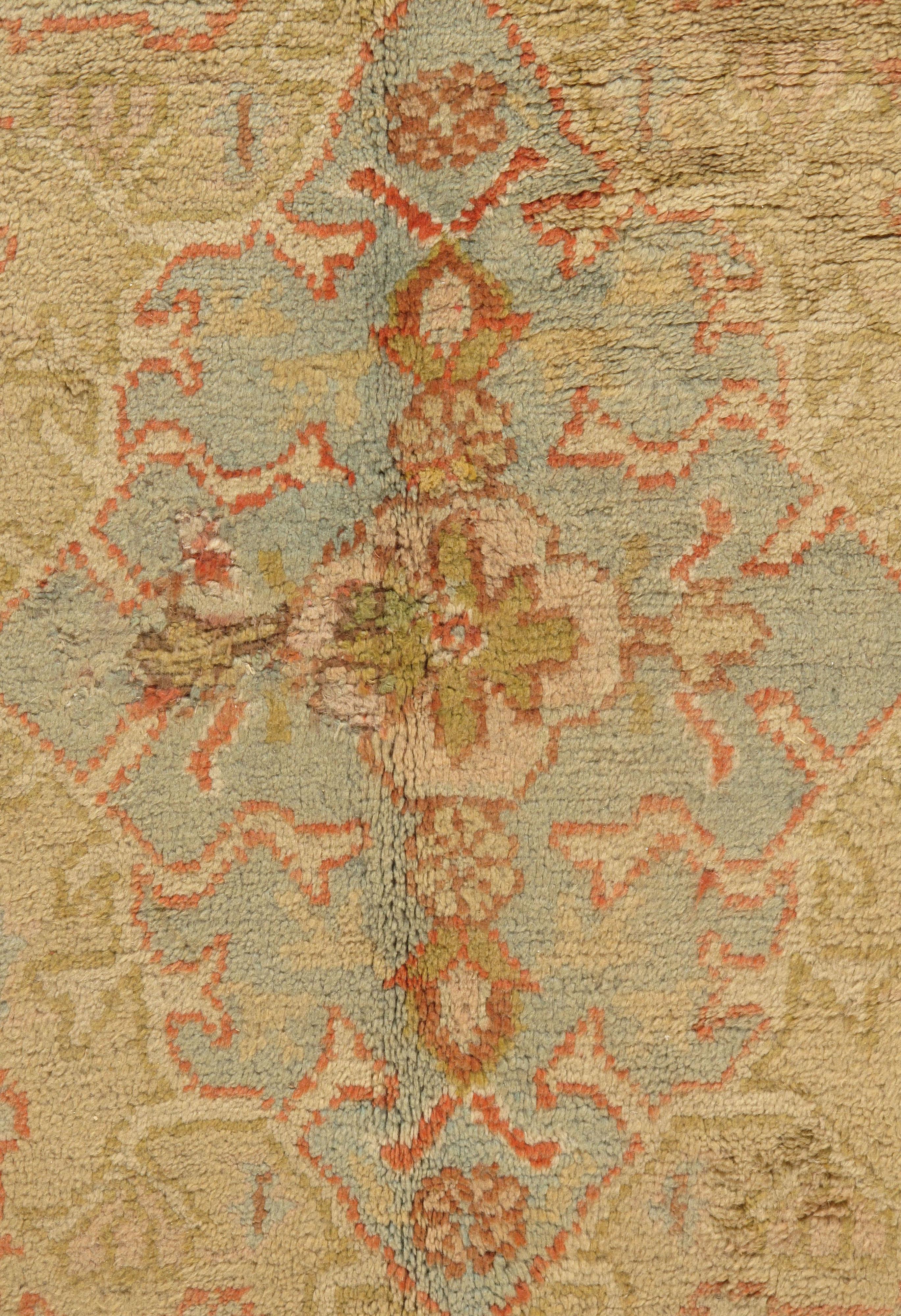 Antiker roter türkischer Oushak-Teppich 10' x 12'6 (Wolle) im Angebot