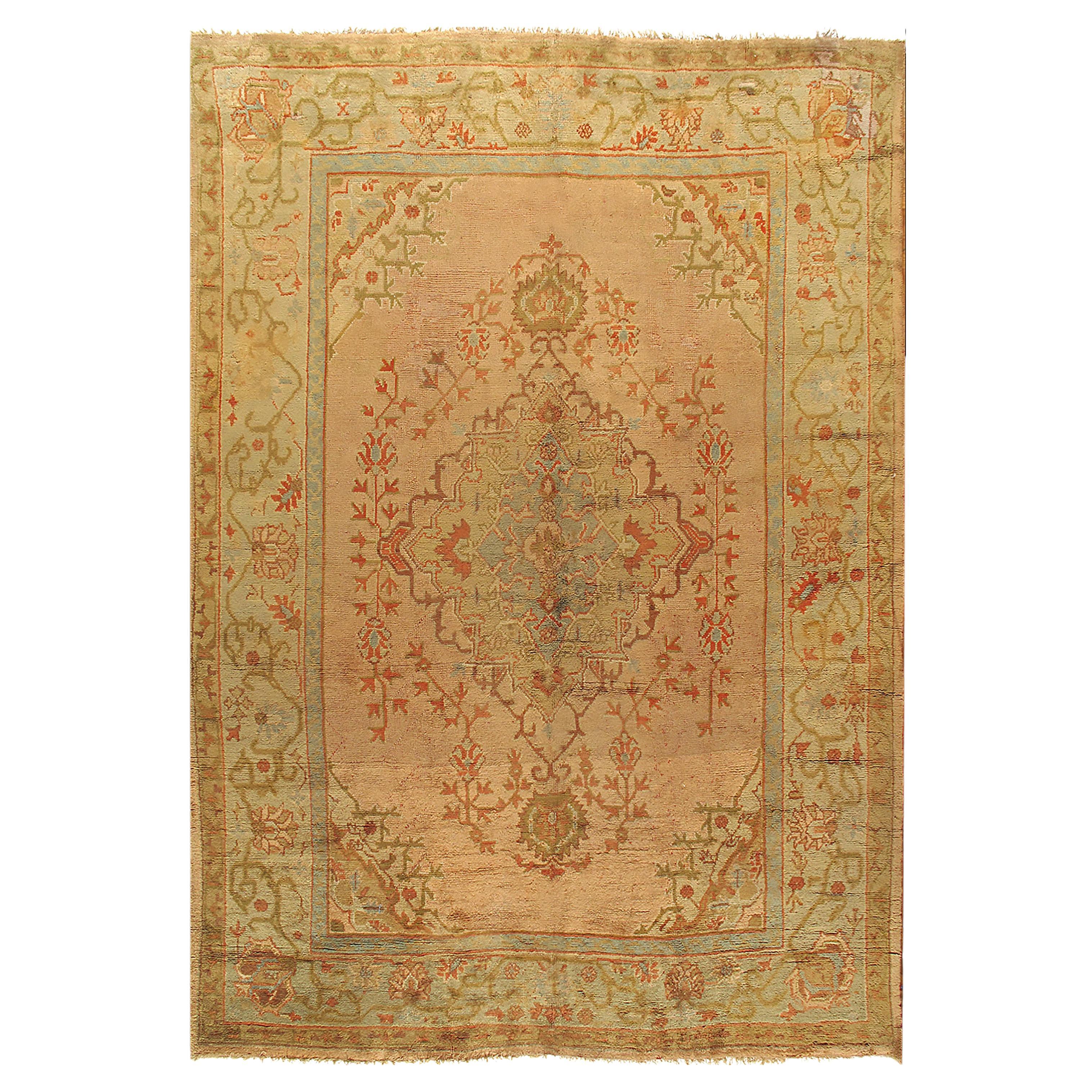 Antiker roter türkischer Oushak-Teppich 10
 x 12
6