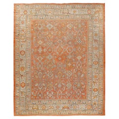 Tapis turc ancien rouge d'Oushak  12'2 x 15'2