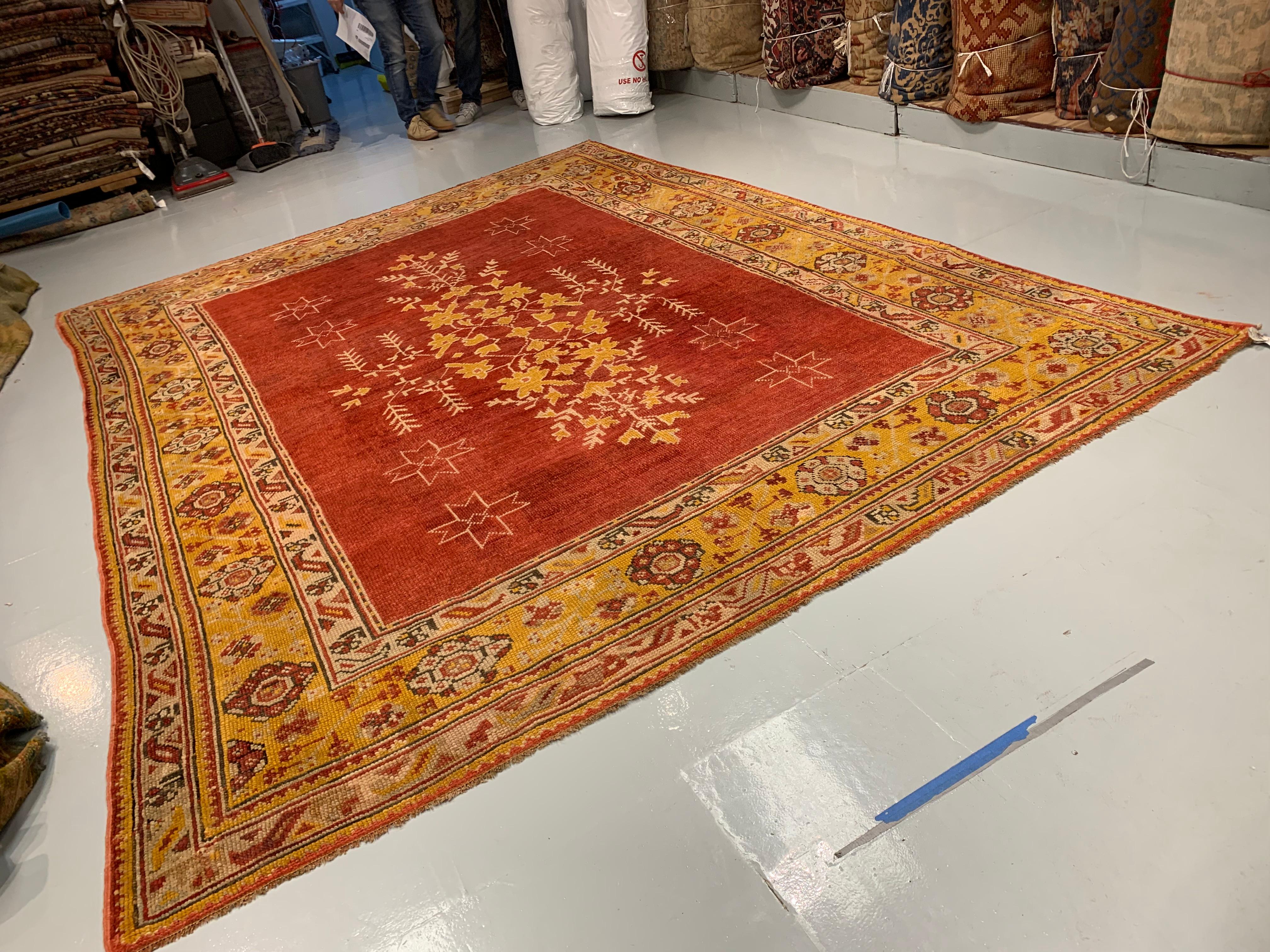 Tappeto Oushak turco rosso antico  8'8 x 11'6 in vendita 6