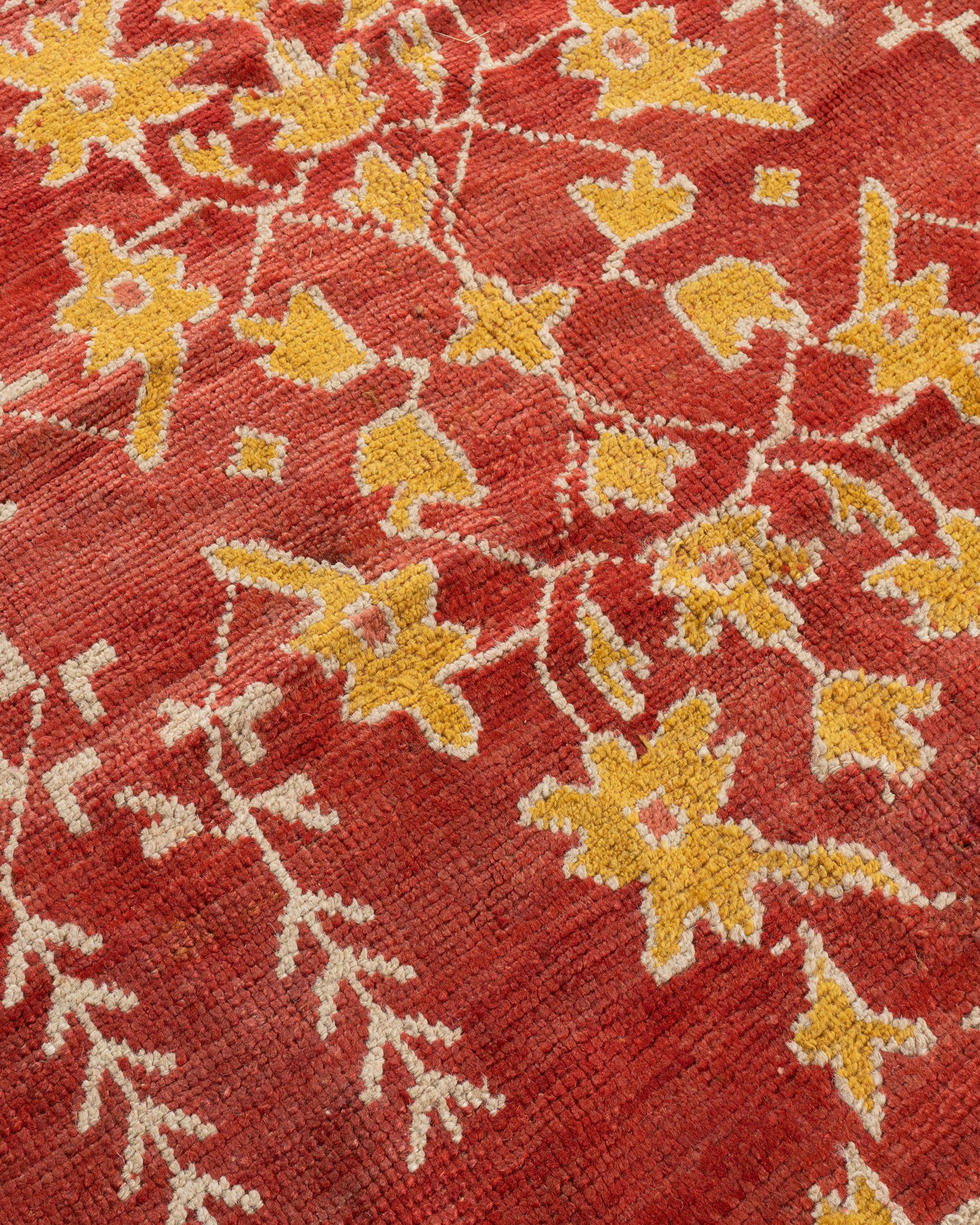 XIX secolo Tappeto Oushak turco rosso antico  8'8 x 11'6 in vendita